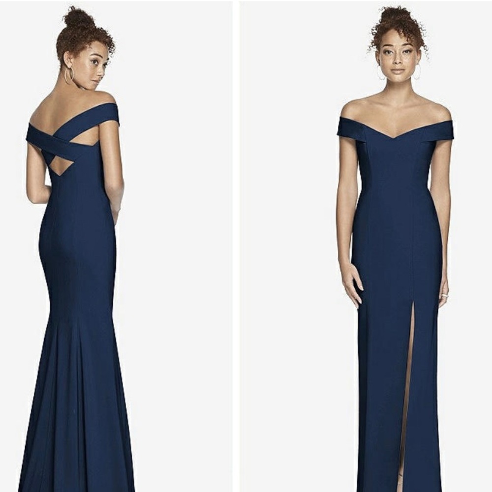 Off the shoulder evening gown